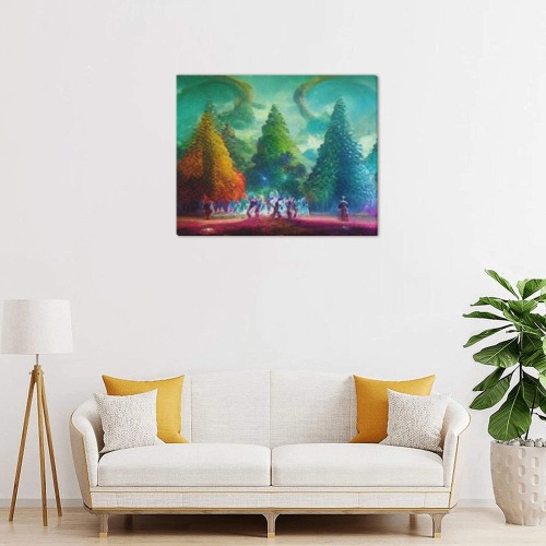 psychedelic forrest 2 Frame Canvas Print 20"x16"