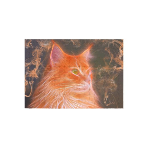 Orange Cat Art 300-Piece Wooden Photo Puzzles