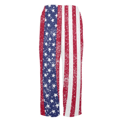 American Flag Distressed Women's Pajama Trousers without Pockets