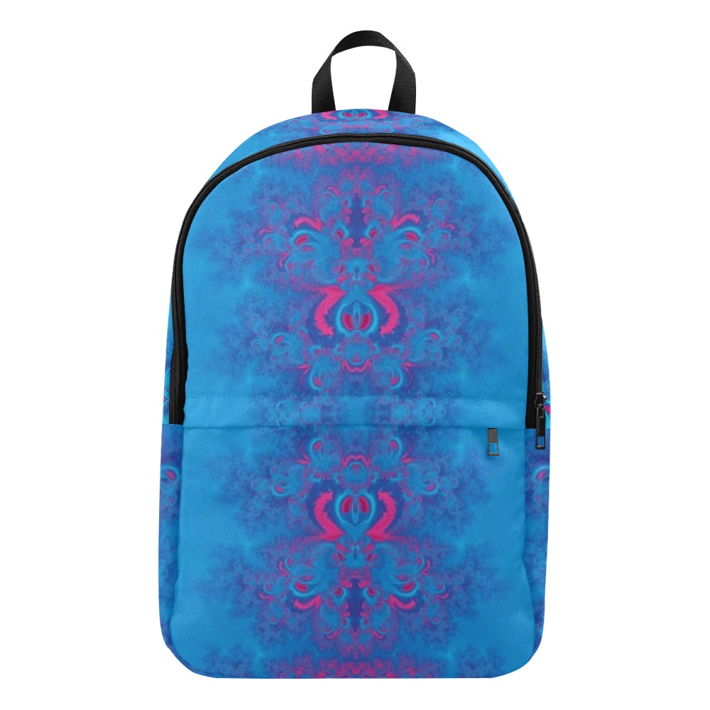 Blue Flowers on the Ocean Frost Fractal Fabric Backpack for Adult (Model 1659)