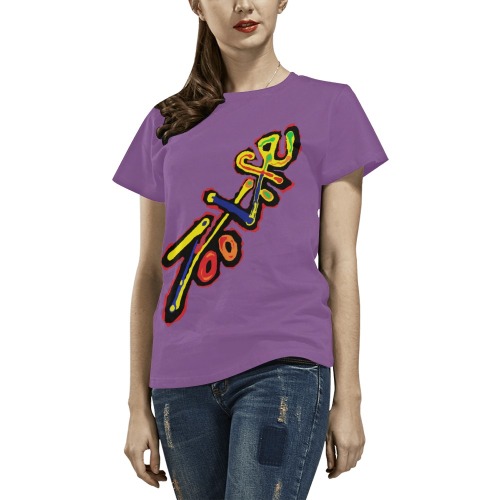 ZL.LOGOWM.purp All Over Print T-Shirt for Women (USA Size) (Model T40)