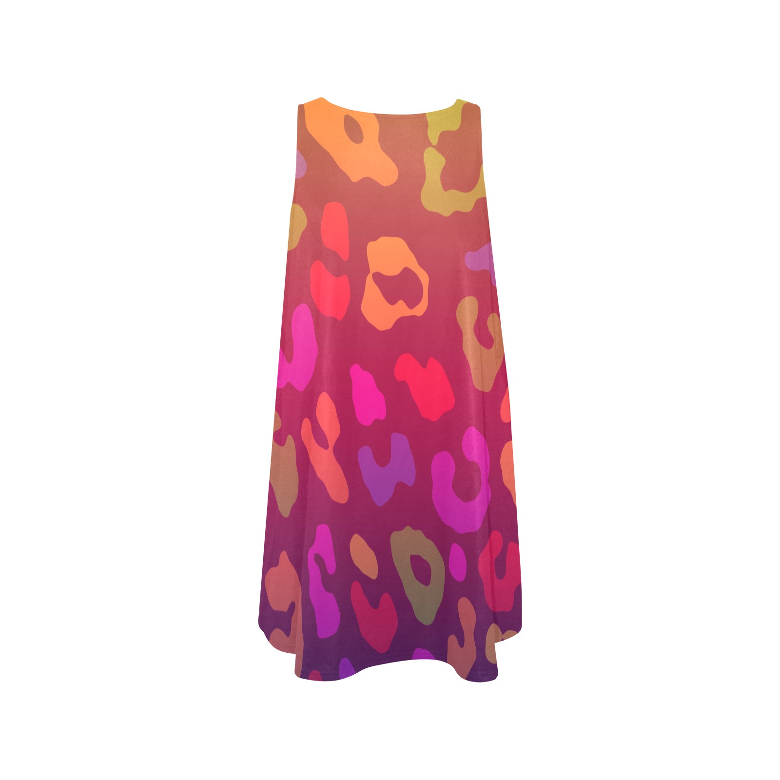 Leopard Print Summer Ombre Sleeveless A-Line Pocket Dress (Model D57)