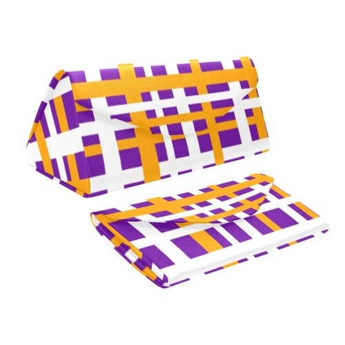 Purple & Orange Interlocking Stripes Custom Foldable Glasses Case