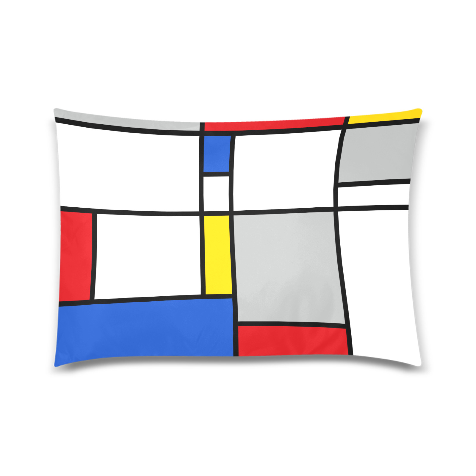 Geometric Retro Mondrian Style Color Composition Custom Zippered Pillow Case 20"x30"(Twin Sides)