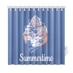 Ice cream - Summertime - blue Shower Curtain 72"x72"