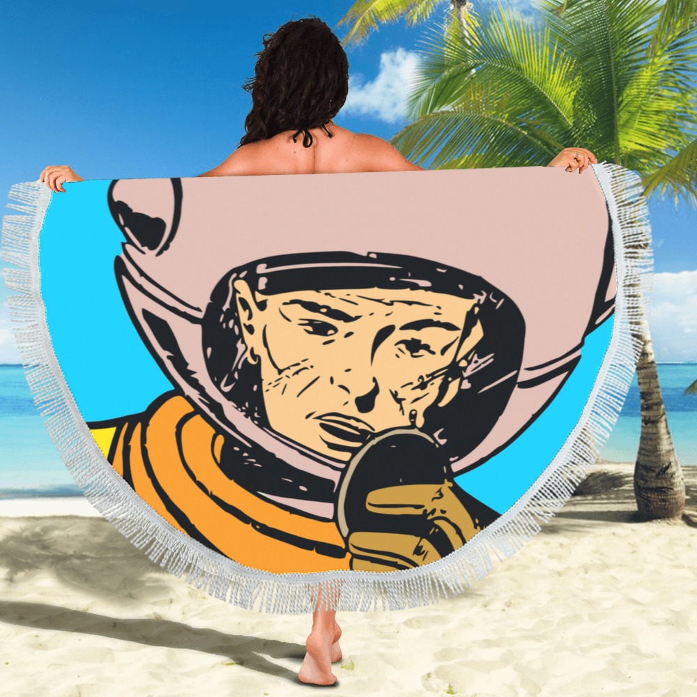 astronaut Circular Beach Shawl 59"x 59"