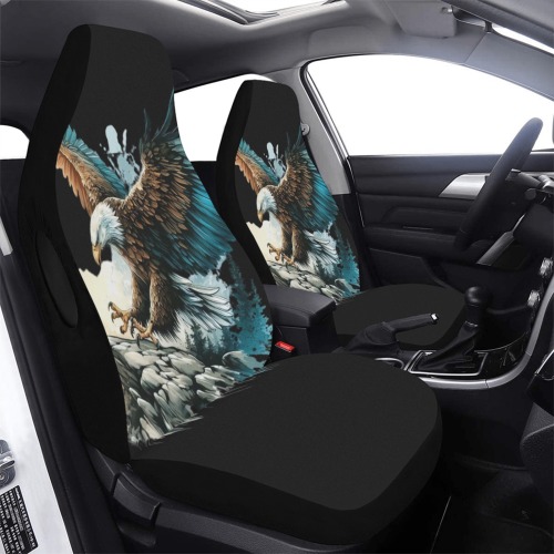 Watercolor Eagle Car Seat Cover Airbag Compatible (Set of 2)