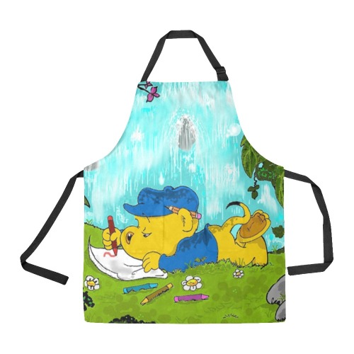 Ferald Drawing By The Waterfall All Over Print Apron