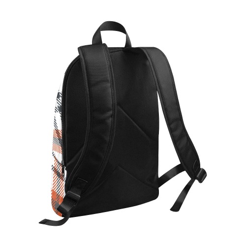 Geek Apparel Signature Orange and Black Check Backpack Fabric Backpack for Adult (Model 1659)