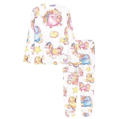 Funny Colorful Unicorns Women's All Over Print Pajama Set