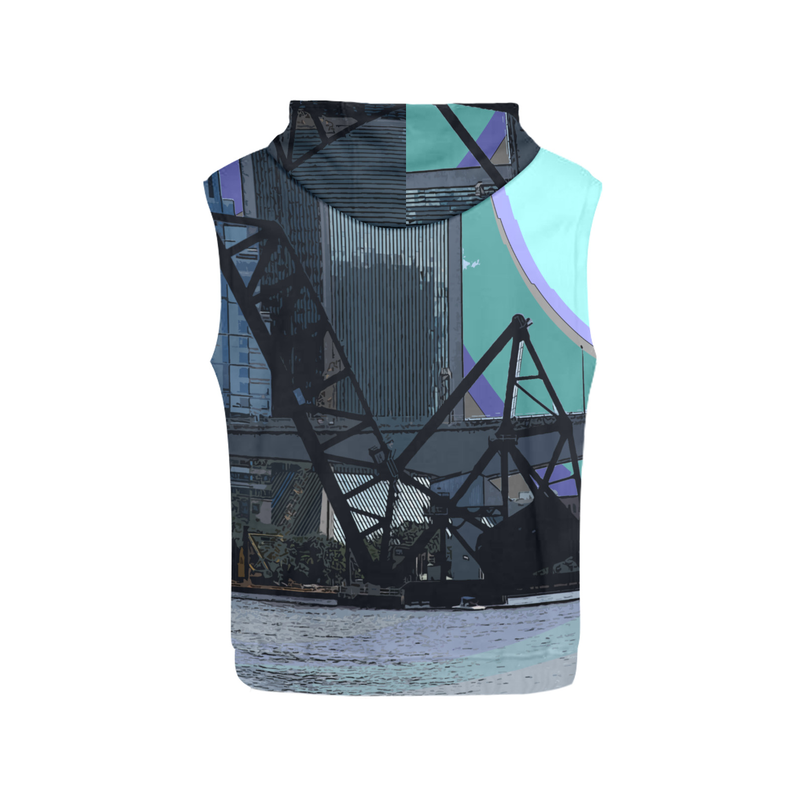 City Colors 6702 All Over Print Sleeveless Hoodie for Men (Model H15)