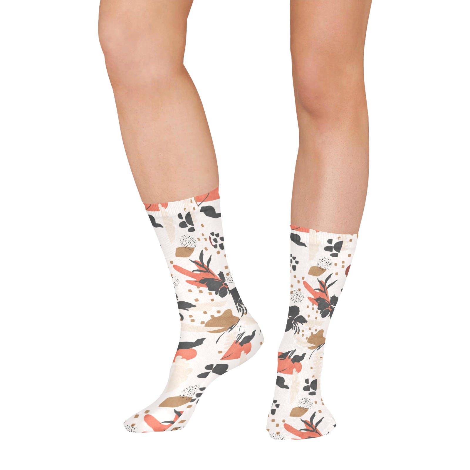Modern abstract and flowery shapes All Over Print Socks for Women
