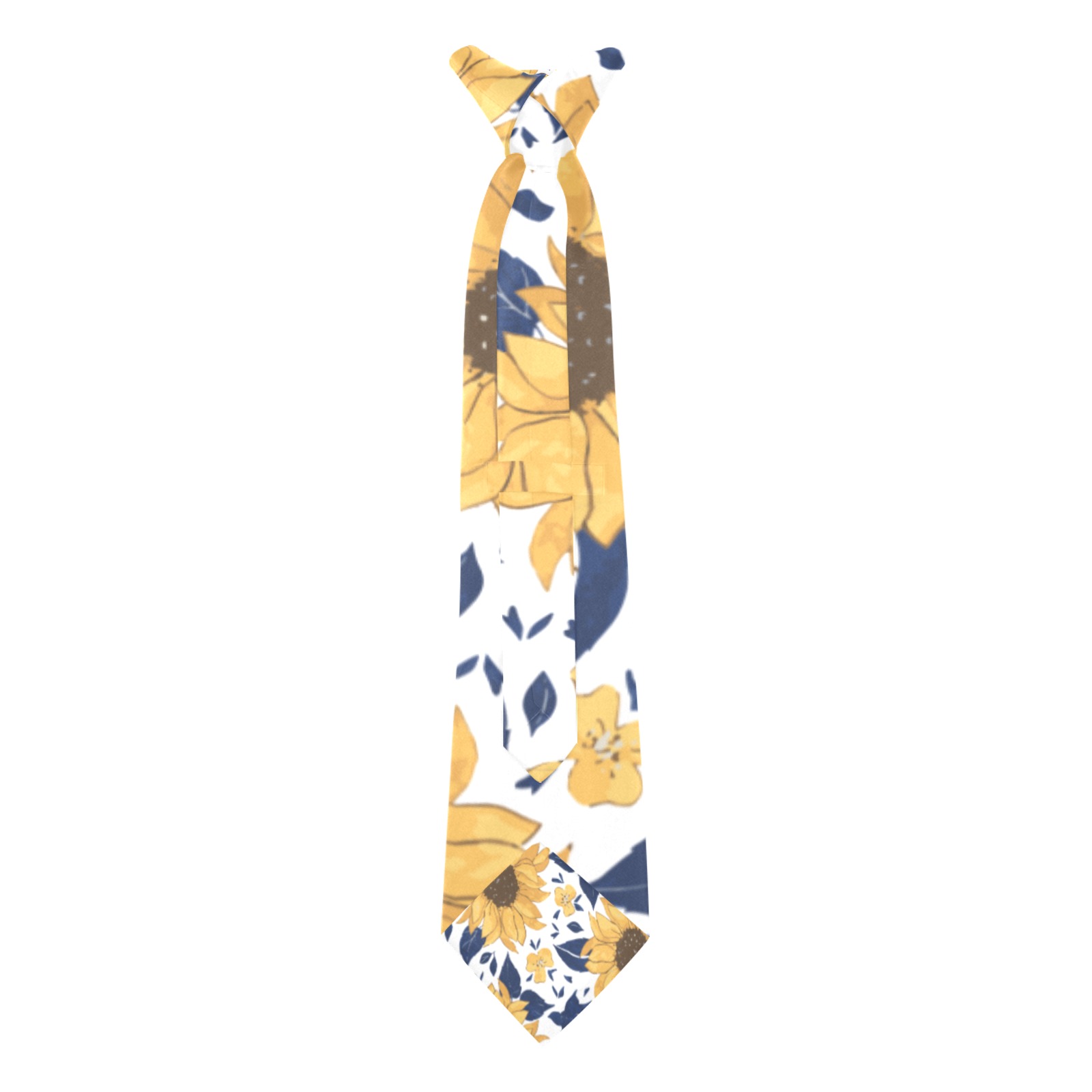 Blue&YellowSunflower Custom Peekaboo Tie with Hidden Picture