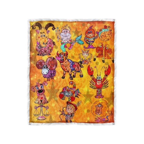 Star Signs by Nico Bielow Double Layer Short Plush Blanket 50"x60"