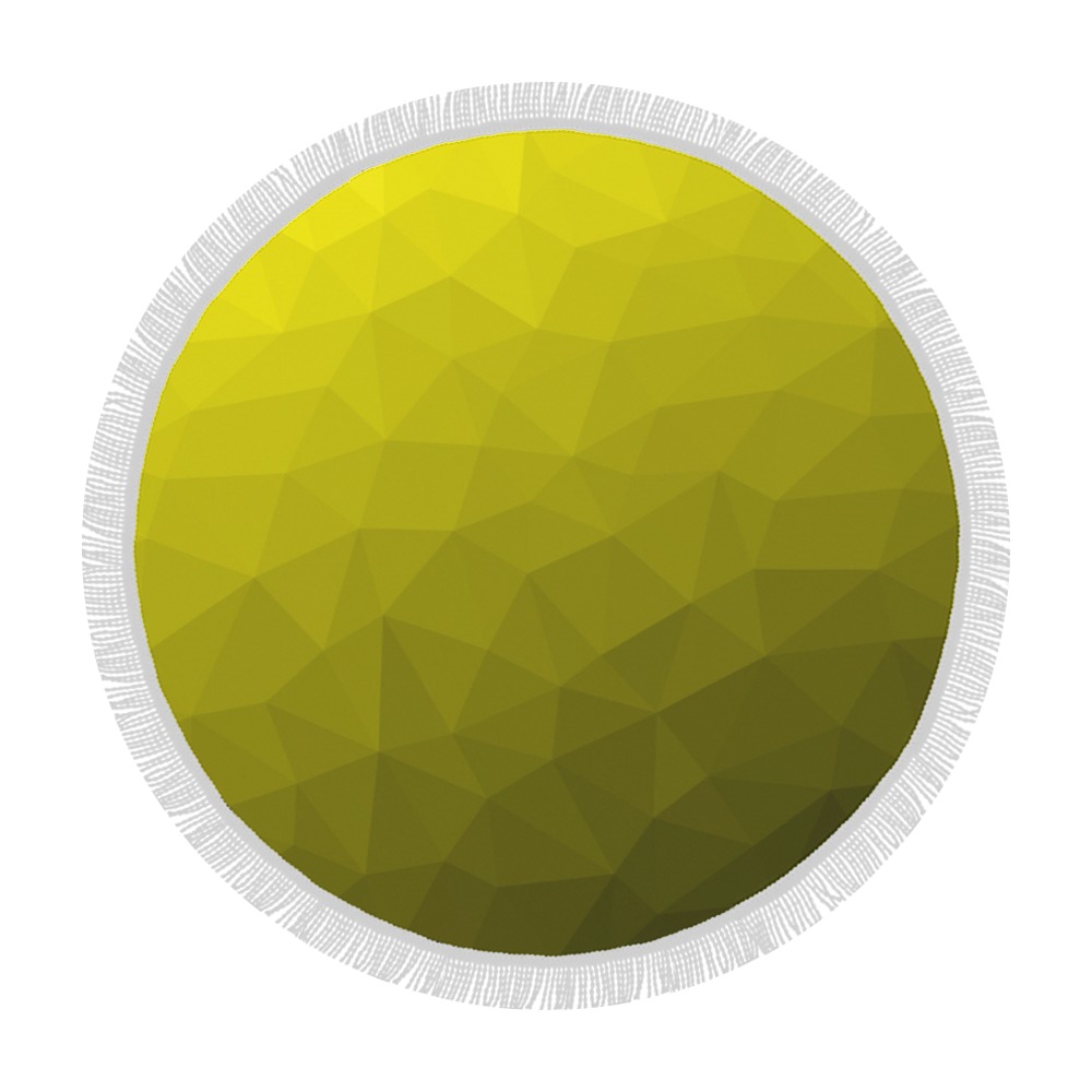 Yellow gradient geometric mesh pattern Circular Beach Shawl 59"x 59"