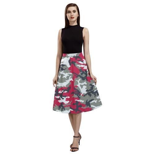 cherry-ERDL Mnemosyne Women's Crepe Skirt (Model D16)