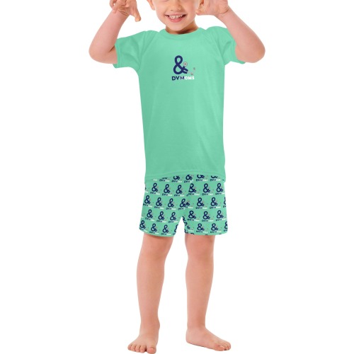 little boys teal Little Boys' Short Pajama Set