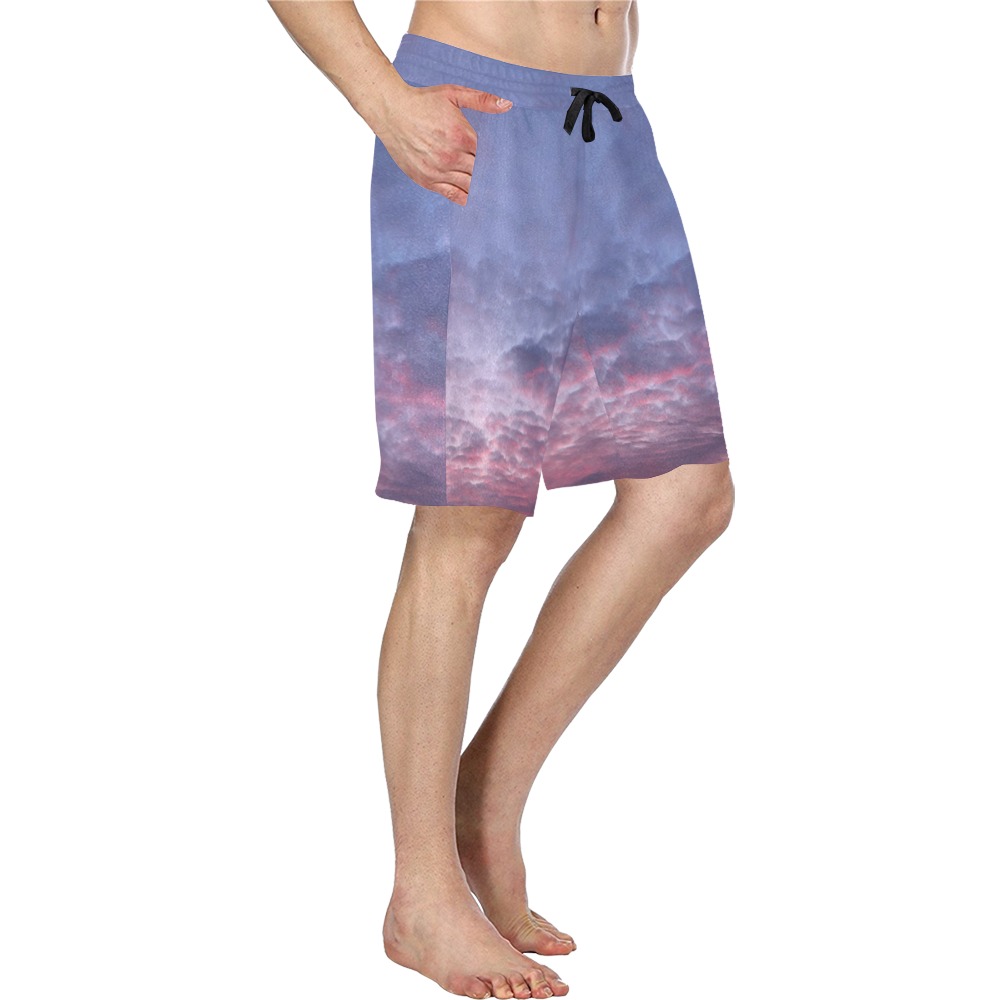 Morning Purple Sunrise Collection Men's All Over Print Casual Shorts (Model L23)