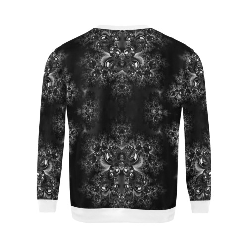 Frost at Midnight Fractal All Over Print Crewneck Sweatshirt for Men (Model H18)