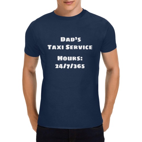Dad's Taxi (White) Men's T-Shirt in USA Size (Two Sides Printing)