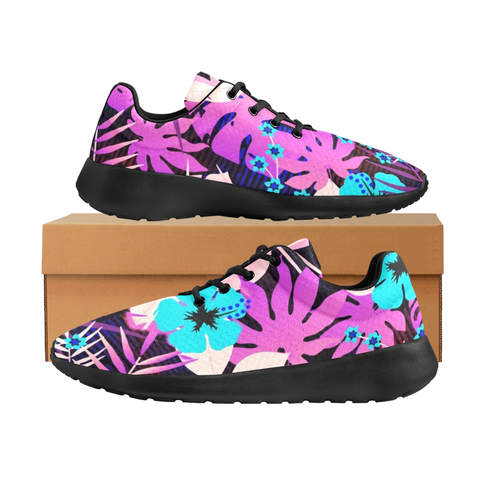 GROOVY FUNK THING FLORAL PURPLE Women's Athletic Shoes (Model 0200)
