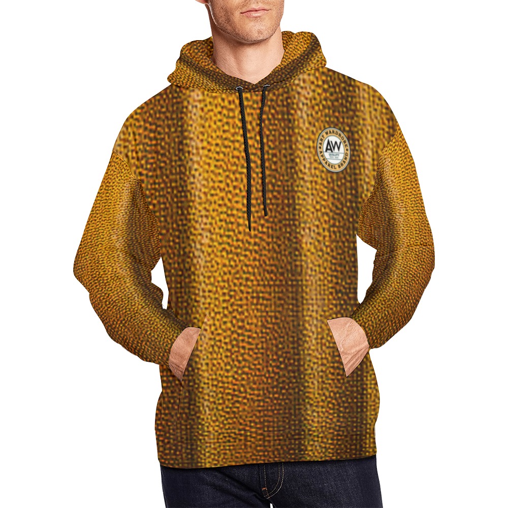 goldish and yellow stripes All Over Print Hoodie for Men (USA Size) (Model H13)