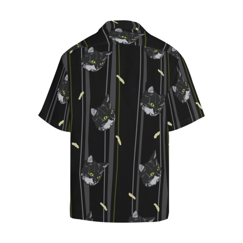 Ichi Man Cat and Cheesy Poofs Pattern Hawaiian Shirt (Model T58)