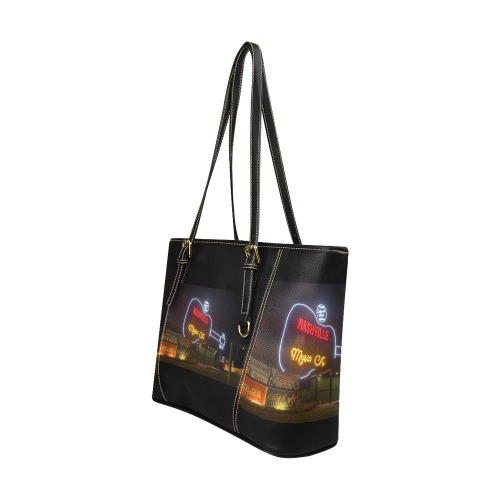 Tote Bag Music City Leather Tote Bag/Large (Model 1640)