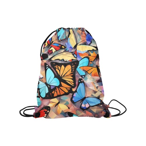 A mix of colorful butterflies. Cool positive art Medium Drawstring Bag Model 1604 (Twin Sides) 13.8"(W) * 18.1"(H)