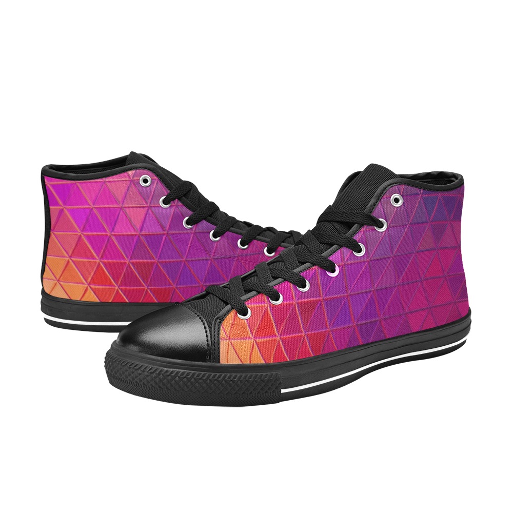 mosaic triangle 5 High Top Canvas Shoes for Kid (Model 017)