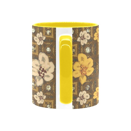 A taste of yellow-floral Custom Inner Color Mug (11oz)