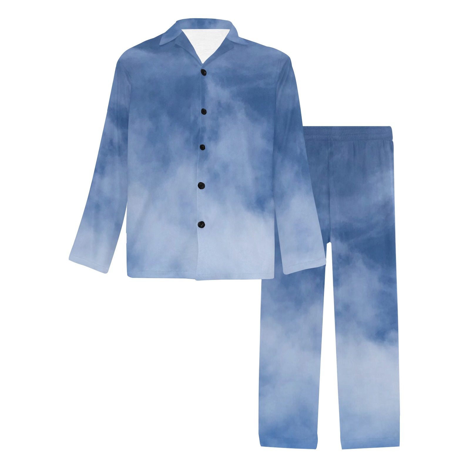 Sky wishes Men's V-Neck Long Pajama Set