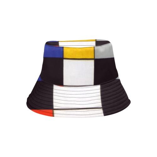 Composition A by Piet Mondrian Unisex Summer Bucket Hat