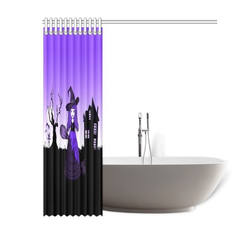 Purple Sky Cheeky Witch® Shower Curtain 60"x72"