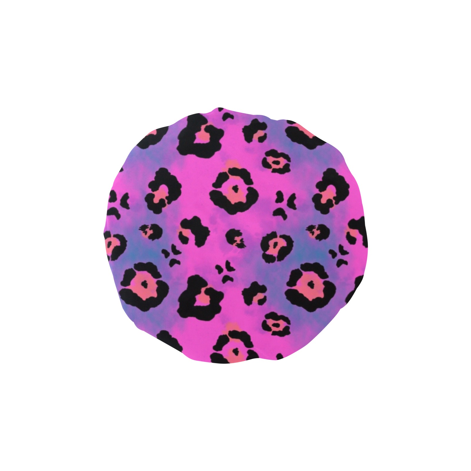 Animal Print_Tie-Dye_Black-Rainbow_Pink, Purple Shower Cap