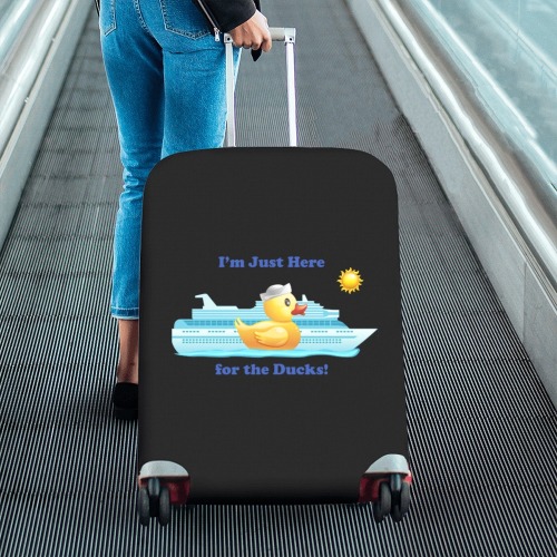 Just Here for the Ducks Luggage Cover, Large Luggage Cover/Large 26 Luggage Cover/Large 26"-28"