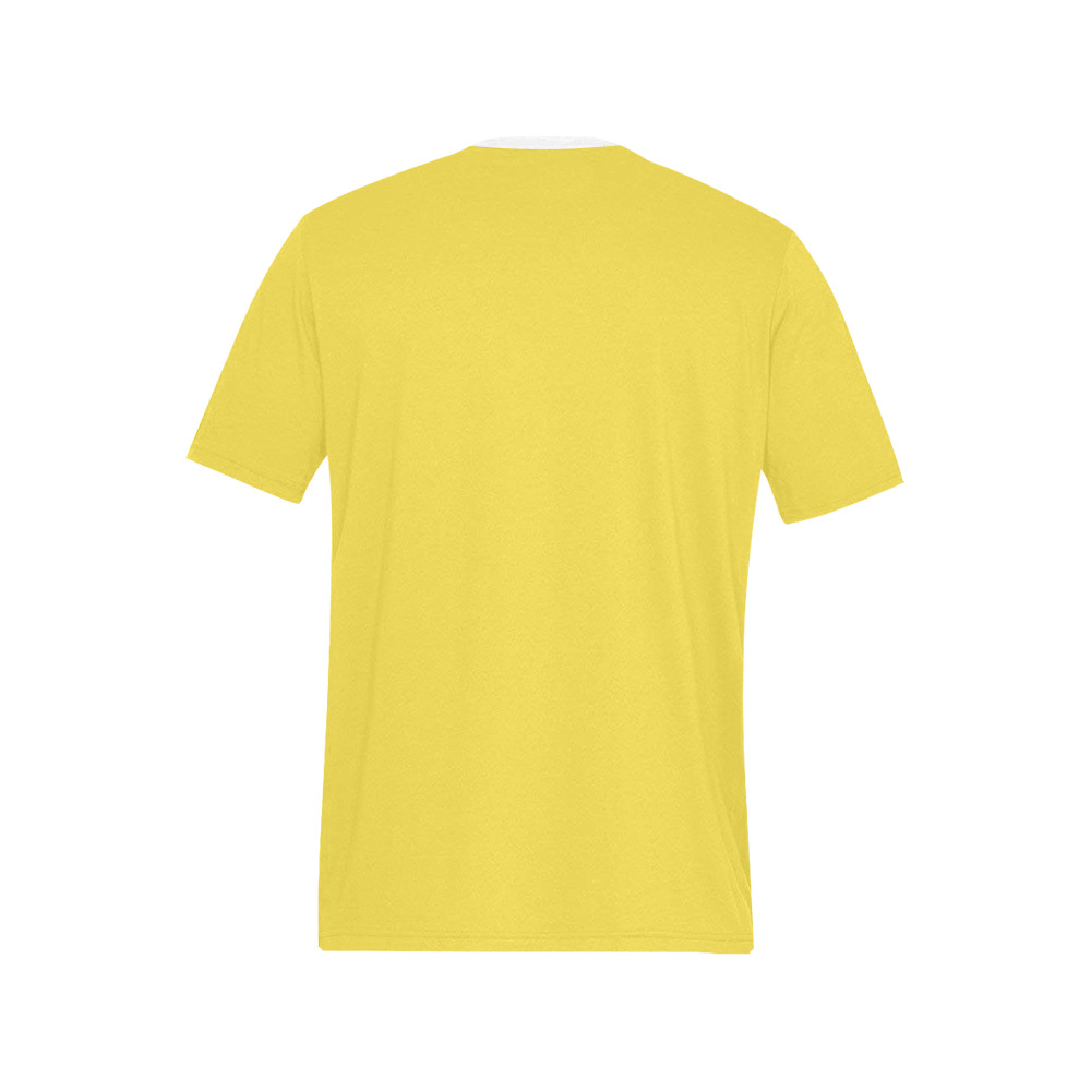 YELLOW Men's All Over Print T-Shirt (Solid Color Neck) (Model T63)