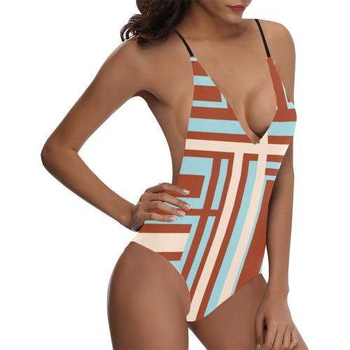 Model 1 Sexy Lacing Backless One-Piece Swimsuit (Model S10)