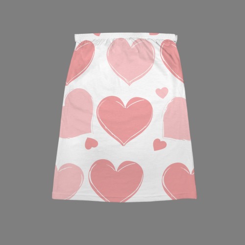 heart print Women's Long Tube Top (Model T84)