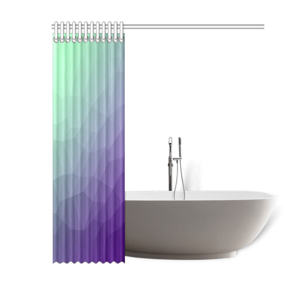 Purple green ombre gradient geometric mesh pattern Shower Curtain 60"x72"