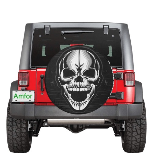 Skull Face Spare Tire Cover 34 Inch Spare Tire Cover