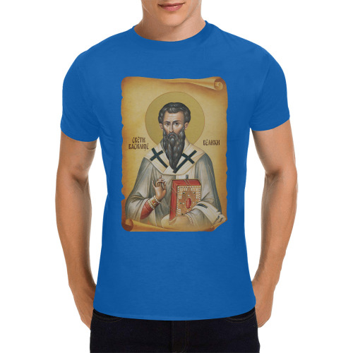 Saint Vasilije Serbian /Sveti Vasilije Srpski Men's T-Shirt in USA Size (Front Printing Only)