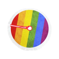 Gay Pride Flag Thick Fringe Christmas Tree Skirt 36"x36"