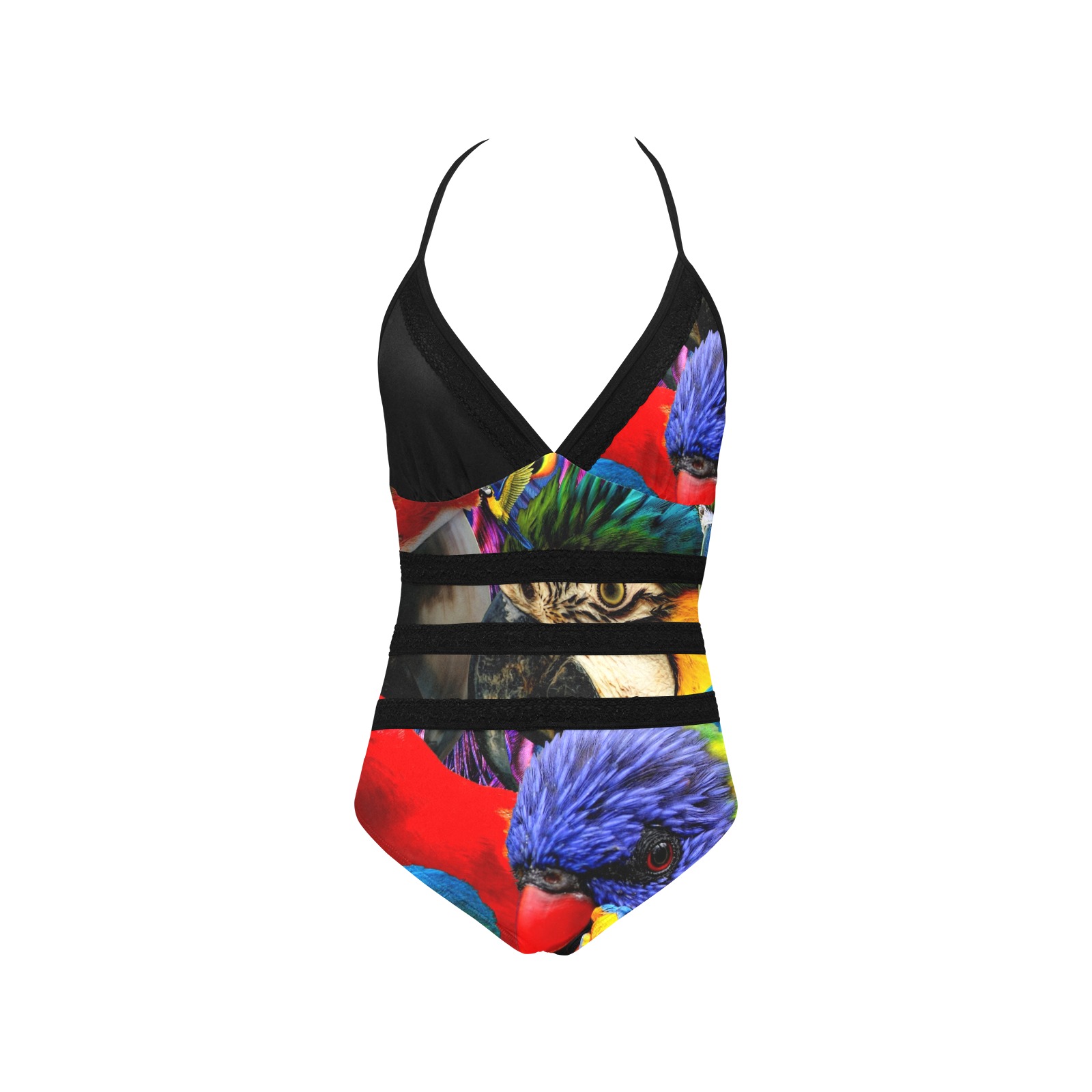 PARROTS Lace Band Embossing Swimsuit (Model S15)