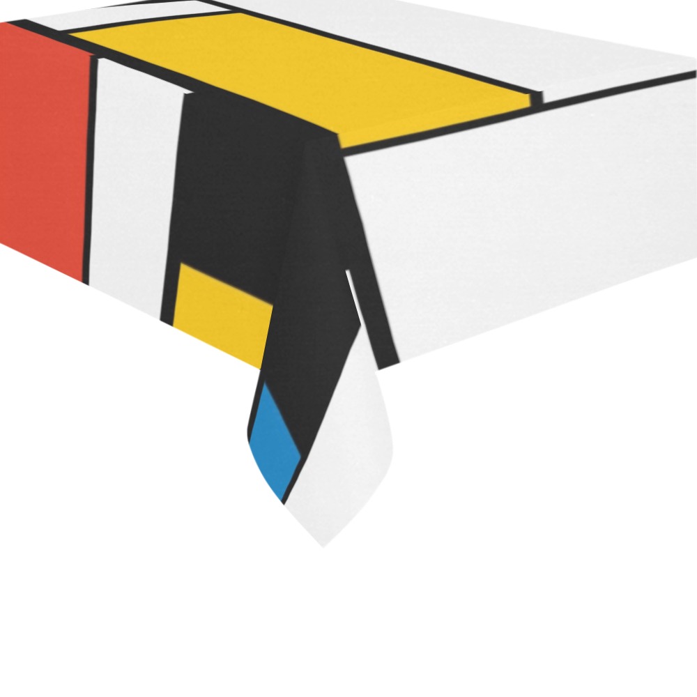 Mondrian De Stijl Modern Cotton Linen Tablecloth 60" x 90"