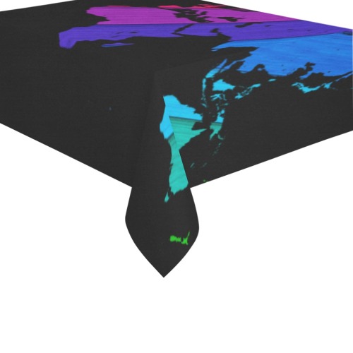 world map rainbow love Cotton Linen Tablecloth 60" x 90"