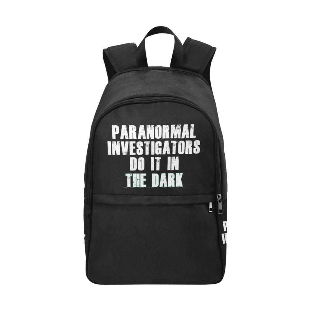 Paranormal Investigators Humor (White) Fabric Backpack for Adult (Model 1659)
