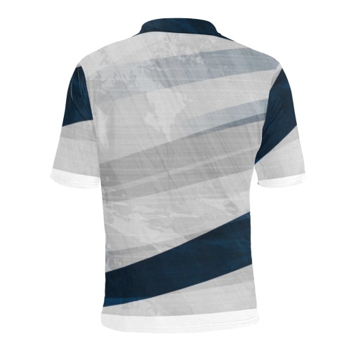 Blue and White stripes Polo Shirt Men's All Over Print Polo Shirt (Model T55)