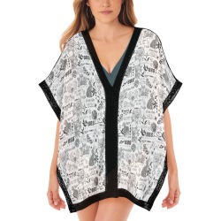 Inspirational tattoo pattern BL 2 Women's Beach Cover Ups