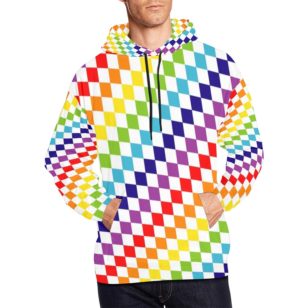Geometric Rainbow Abstract 2 All Over Print Hoodie for Men (USA Size) (Model H13)